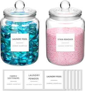 Clear Glass <strong>Laundry</strong> <strong>Jar</strong> Storage Glass <strong>Laundry</strong> <strong>Jar</strong> With Lid Use for Bathroom - Product Image 2