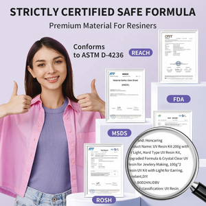 Kit de résine UV améliorée 10g-1000g Fournitures de résine UV dure transparente Colle activée prémélangée Matériau de fabrication artisanale à durcissement rapide - Product Image 5