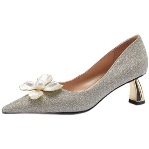 <span class=keywords><strong>Tacchi</strong></span> da Donna con Tacco a Spillo e Punta Affusolata, Eleganti per Affari, Sexy per Matrimoni e Feste Serali, in PU Tinta Unita Nero <span class=keywords><strong>Argento</strong></span> Beige - Product Image 6