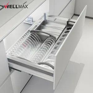 WELLMAX cucina dispensa cesto portaoggetti in acciaio inox estraibile portabottiglie da cucina cesto cassetto