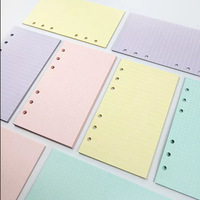 6 couleurs au choix, 6 trous, recharges de planificateur imprimées A6, inserts, pages de papier de remplissage, 40 feuilles