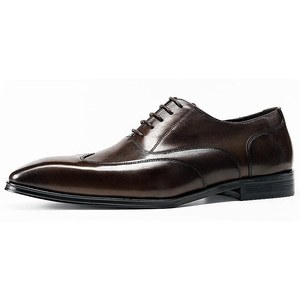 Chaussures en cuir haut de gamme faites à la main pour hommes, en cuir véritable importé de vache, style Oxford anglais à bout carré, chaussures habillées. - Product Image 6