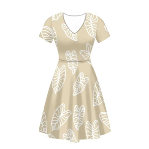 <span class=keywords><strong>Ropa</strong></span> de verano con estampado personalizado, Estilo Hawaiano suelto, estampado de hojas de Callo, Vestido de manga corta con cuello en V <span class=keywords><strong>para</strong></span> <span class=keywords><strong>mujer</strong></span>, falda de <span class=keywords><strong>fiesta</strong></span> y Club - Product Image 2