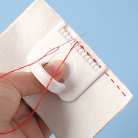 Herramienta multifuncional para coser bordes y dobladillos, plantilla de costura DIY, kit portátil de reparación doméstica con caja de hilos para principiantes