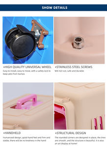 Transporteurs pour animaux de compagnie en plastique portables de voyage légers multicolores de belle qualité avec roues pour chats et chiens - Product Image 6