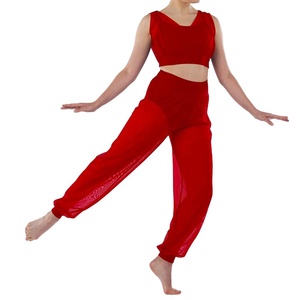 Ensembles de costumes de <span class=keywords><strong>danse</strong></span> lyrique MiDee pour femmes adultes, haut court et pantalon large fuselé avec soutien-gorge intégré et culotte pour la scène - Product Image 5
