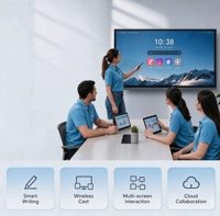 Pizarra Interactiva Inteligente 4K UHD, Sistema Operativo Dual Android 13/Windows 11, Pantalla Táctil IR de 40 Puntos para Escuelas y Reuniones