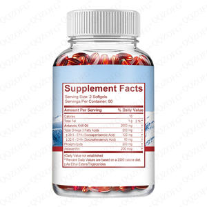 OEM 2000mg Omega-3 astaksantin yumuşak jel yetişkin takviyeleri antioksidan EPA DHA bağışıklık desteği kalp eklem sağlık antarktika Krill - Product Image 2