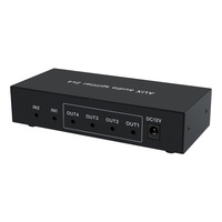 Répartiteur audio 3D 2 entrées 4 sorties, mixeur 3,5 mm AUX RCA, amplificateur stéréo haute fidélité avec contrôle du volume