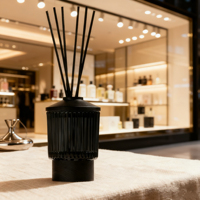Diffuseur de parfum en vrac C&H de luxe écologique à personnaliser avec logo, 120 ml, sans alcool, pot en céramique, bâtonnets aromatiques personnalisés pour la maison, huile et fibres