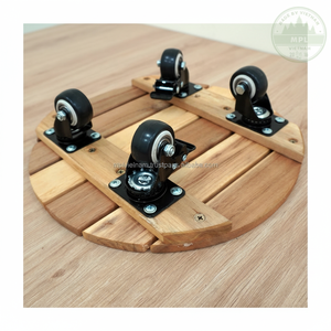 ไม้อะคาเซียแข็งทรงกลมขนาด30x30ซม. ไม้ผู้ว่าเป็นมาตรฐานสหภาพยุโรปที่มีล้อกลิ้ง360องศาเรียบ - Product Image 1