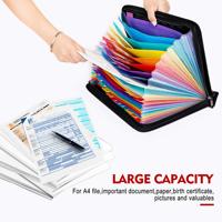 YIHUAXING - Carpeta Organizadora de Documentos A4, Resistente al Fuego y al Agua, con 13 Bolsillos, Bolsa para Documentos con Cremallera y Revestimiento de Silicona, Talla M