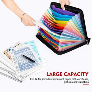 YIHUAXING Organisateur de documents A4 ignifuge et imperméable à 13 poches, sac à documents extensible avec fermeture éclair et revêtement en silicone, taille M - Product Image 2