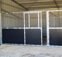 Nouveaux abris portables économiques pour chevaux d'extérieur, box galvanisé de 3,6 m avec portes coulissantes/de grange pour 2 chevaux