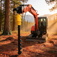 Tarière hydraulique pour excavatrice certifiée CE, à couple élevé, pour le forage de trous de poteaux dans le sol, l'argile, le sable et le gravier
