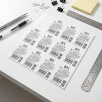 Feuilles d'étiquettes à code-barres thermiques directes format A4, impression de données variables, étiquettes logistiques avec numéro de série et code QR