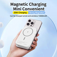 Batterie externe magnétique sans fil 3C 10000mAh, chargeur portable 20W PD à charge rapide, câbles intégrés, écran LED