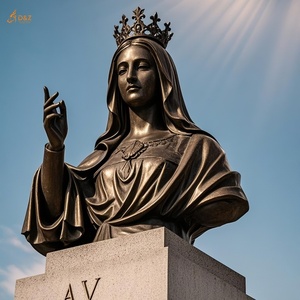 Religioso al aire libre decoración grande Metal latón fundido hermosa <span class=keywords><strong>Inmaculada</strong></span> tamaño real Virgen María y sosteniendo Jesús estatua de busto de bronce - Product Image 6