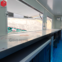 Camion de restauration mobile extérieur en fibre de verre durable pour café, glaces, hot-dogs, pizzas et snacks