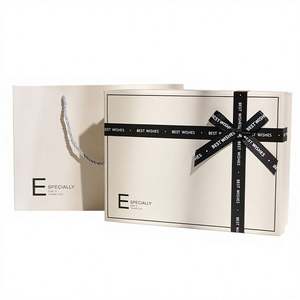 Christmas Grey Board Heaven Earth Cover Rectangular Gift <b>Box</b> 2mm <b>Empty</b> Gift <b>Box</b> Ins Style White Simple English Bow Customizable - Product Image 1