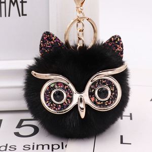 New Arrival Owl Multicolor Fluffy Shinny Crystal <b>Key</b> <b>Chains</b> Stuffed Toys Animal Friends Give a Gift Plush Toys Keychain - Product Image 6