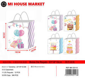 Borsa Regalo Mi House Market 23x18x10cm con Stampa Digitale per Forniture per Feste - Product Image 1