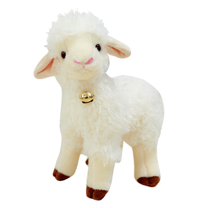 Vente flash - Peluche - Compagnon réconfortant - Jouet en peluche ultra doux 25 cm Animaux de la ferme - Mouton avec clochette dorée - Product Image 1