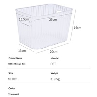 Panier de rangement multifonctionnel rectangulaire en plastique grande capacité pour cosmétiques, livres, magazines, collations et organisation de bureau