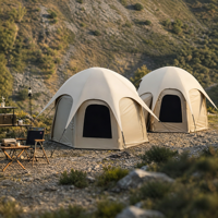 Tente de camping familiale imperméable, résistante au vent, à montage rapide, abri en dôme, tente robuste pour le bord du lac, la plage, les expéditions en plein air