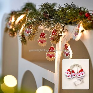 Guirnalda de Luces LED con Cabeza de Santa Claus de Metal Blanco Cálido de 10L, Decoración Navideña para el Hogar, Jardín, Patio, Fiestas - Product Image 6