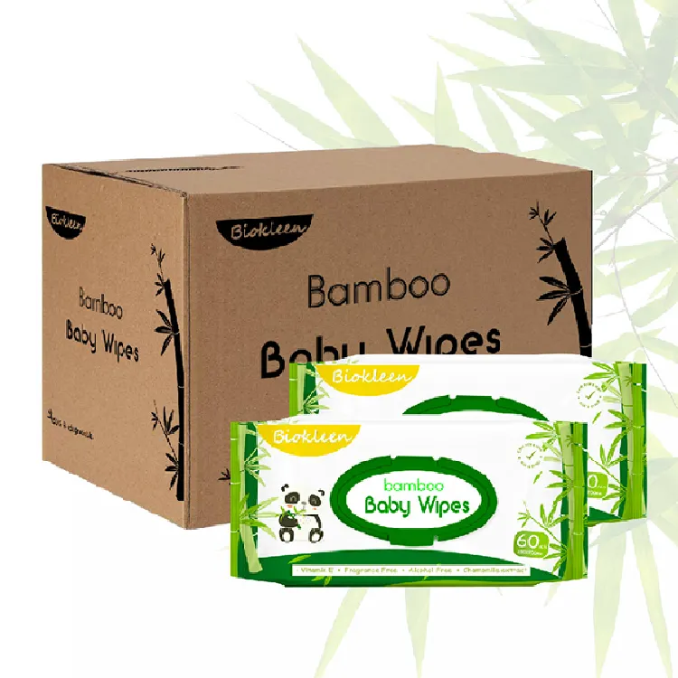 Biokleen – lingettes en bambou 100% biodégradables, produit le plus pur, non parfumées, en tissu de bambou biologique pour bébé