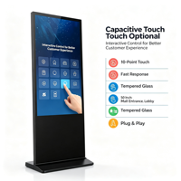 Afficheur numérique sur pied de 43 pouces, écran LCD 1920x1080, tactile capacitif, kiosque publicitaire avec CMS intégré pour la vente au détail