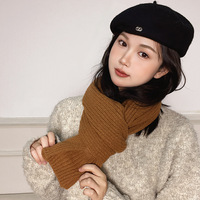 Écharpe chaude d'hiver pour femmes avec logo personnalisé OEM Écharpe tricotée à rayures de couleur unie multicolore Accessoire à la mode