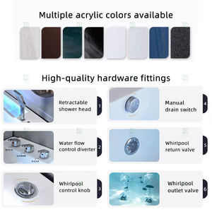 Baignoire à remous autoportante en acrylique blanche pour 2 <span class=keywords><strong>personnes</strong></span>, 1900 mm, double siège, jacuzzi, <span class=keywords><strong>spa</strong></span> de surf, massage pour adultes - Product Image 3