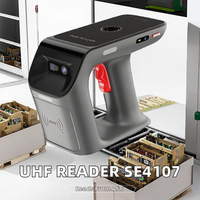Lecteur de cartes RFID UHF H1 avec poignée, matériau ABS, distance de lecture jusqu'à 8 cm, compatible WIFI, USB, protocole ISO 18000-6C, noir