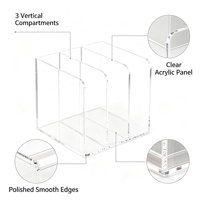 Vente en gros de porte-documents en acrylique à 3 compartiments, organisateur de magazines et de livres en acrylique transparent OEM pour le rangement de bureau
