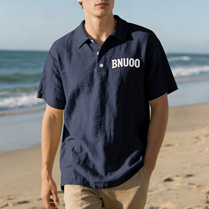 New Fashion High Quality Custom Embroidered Logo Eco-friendly Men <strong>Linen</strong> <strong>Polo</strong> <strong>Shirts</strong> - Product Image 3