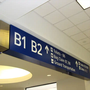 Profesional personalizado Led iluminado publicidad Metal signo aeropuerto direccional señalización guía aluminio Wayfinding Signages - Product Image 4