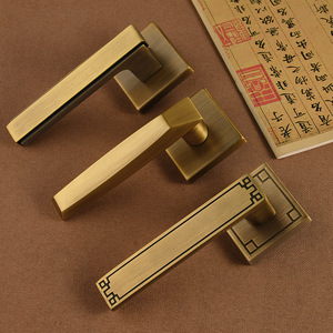 Moat Copper Lever Lock FT03-36 Keyless Copper Door Lock For Interior Bedroom Wooden Doors Slotting Installation Durable - Product Image 2