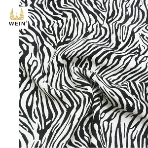 WI-VR01-98635 부드러운 viscose 레이온 크레페 직물 재고 얼룩말 스트라이프 인쇄 미터 당 드레스