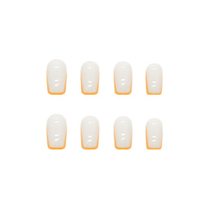 <span class=keywords><strong>Uñas</strong></span> Acrílicas Cuadradas con Pegamento, <span class=keywords><strong>Color</strong></span> <span class=keywords><strong>Amarillo</strong></span>, Estilo Francés Minimalista, Longitud Media, Elegantes y Sencillas - Product Image 5
