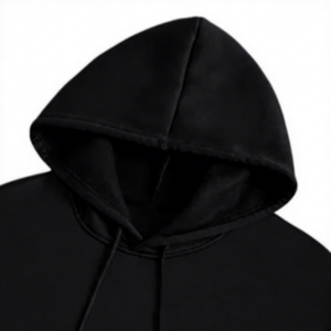 Men <b>Black</b> Hooded Sweatshirt Regular Fit Solid Color Casual Knitted Pocket Design <b>Black</b> - Product Image 2