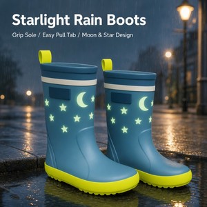 Bottes Wellington unisexes pour <span class=keywords><strong>enfants</strong></span>, imperméables, antidérapantes, semelle intermédiaire en EVA respirante, bottes de pluie en caoutchouc pour <span class=keywords><strong>enfants</strong></span> - Product Image 1