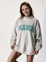Sweat-shirt à col montant pour femme OEM, longueur allongée, logo brodé personnalisé, commande en gros disponible