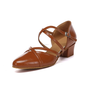 Zapatos <span class=keywords><strong>de</strong></span> <span class=keywords><strong>baile</strong></span> latino para mujer profesional <span class=keywords><strong>de</strong></span> otoño e invierno, cuero ultrafino negro con <span class=keywords><strong>punteras</strong></span> fabricadas por marca - Product Image 3
