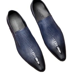 Chaussures habillées en cuir de vachette classiques haut de gamme pour hommes, chaussures en cuir à enfiler, légères et antidérapantes, pour le bureau, les fêtes - Product Image 3