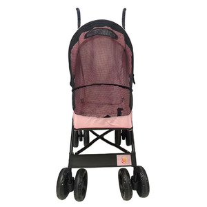 JXB Trendy Designs <span class=keywords><strong>Poussette</strong></span> pour animaux de compagnie rose à prix abordable avec roues de direction réglables à 360 degrés - Product Image 4