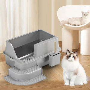 فولاذ مقاوم للصدأ عالي الجودة كبير القط ، شبه مغلق ، مقاوم للتسرب ، صلب مقاوم للصدأ للقطط - Product Image 2