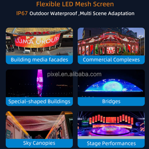 P50 <b>LED</b> Mesh RGB 4leds IP67 Advertising Displsy Flexible <b>Led</b> Stage Curtain Display for Building Facade SH-E18A P50-<b>led</b>-mesh-disp - Product Image 6