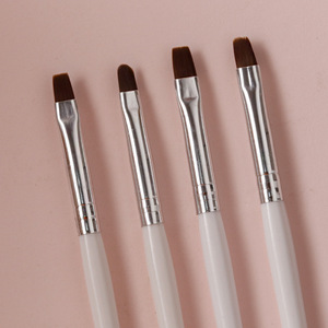 4 Pcs Flat Nylon Nail Art UV Gel Brush Set Size 6 8 Shaped Head Gel Nail Painting Decoration Manicure Salon Nail Brushes Kit - Product Image 4